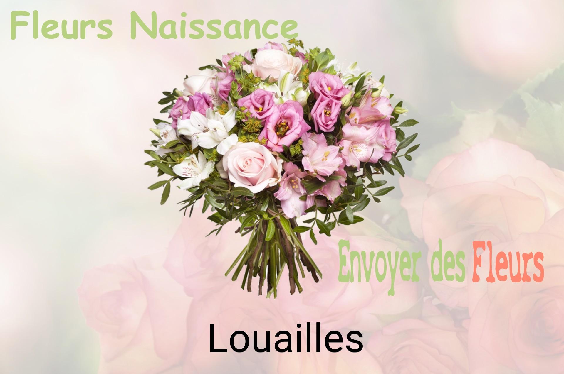 Bouquet de fleurs de naissance livré à Louailles