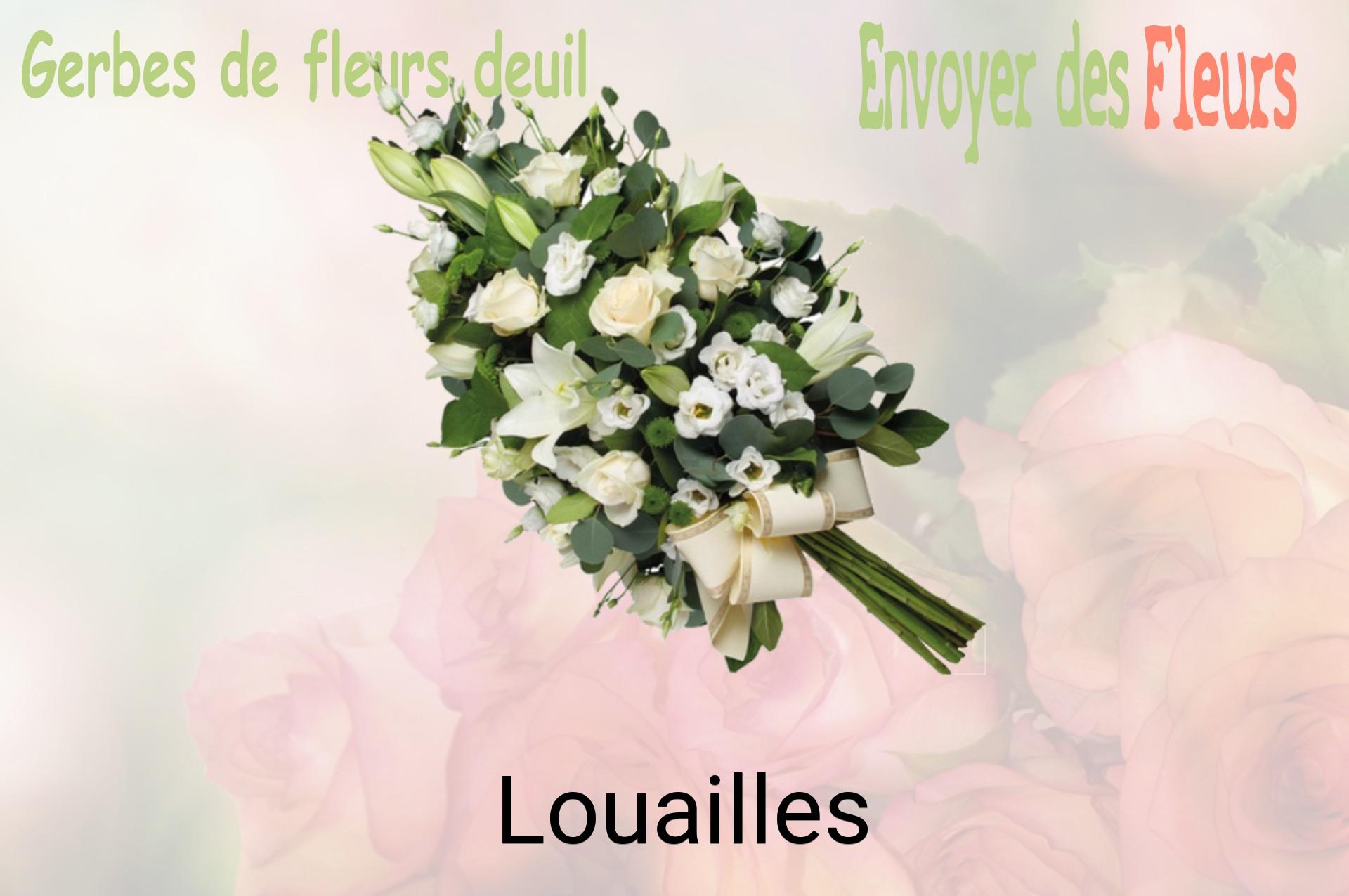 Gerbe de fleurs de deuil livrée à Louailles
